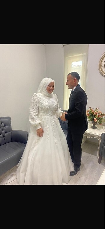 46 Beden Sadece 1 saatlik nikahta giyildi helen model harika bir gelinlik