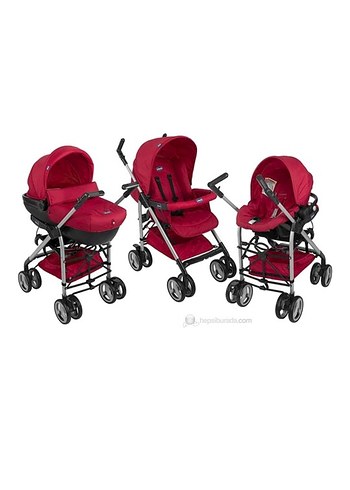 Chicco Kırmızı Gri Bebek Arabası Seti