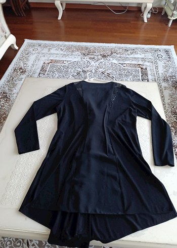 Uzun Siyah Gotik Kadı ince Hırka. - Görsel 9