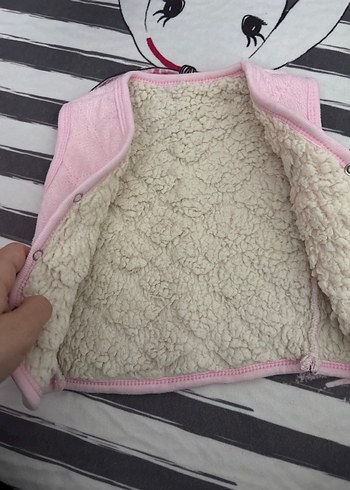 Kız Çocuk Düğmeli Pembe Yelek - Görsel 2