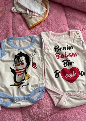 Bebek Kız Askılı Örme Baskılı Çıtçıtlı Body - Görsel 2