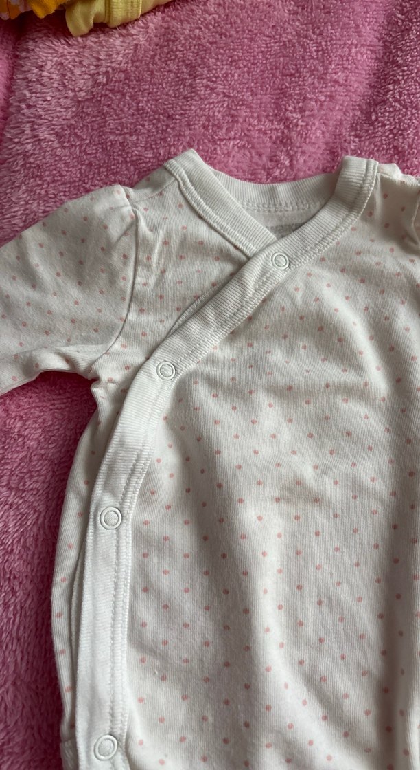 Bebek Kız Beyaz Uzun Kollu V Yakalı Body - Görsel 2