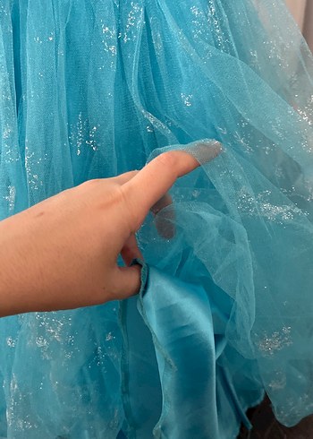 6 Yaş Beden mavi Renk Mavi Çocuk Elsa Elbisesi