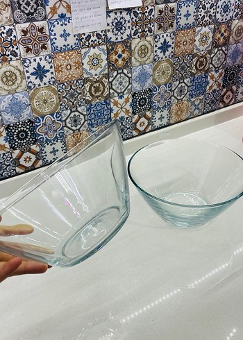 Şeffaf Cam Salata Kasesi 2'li Set - Görsel 4