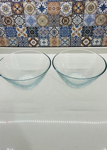 Şeffaf Cam Salata Kasesi 2'li Set - Görsel 2