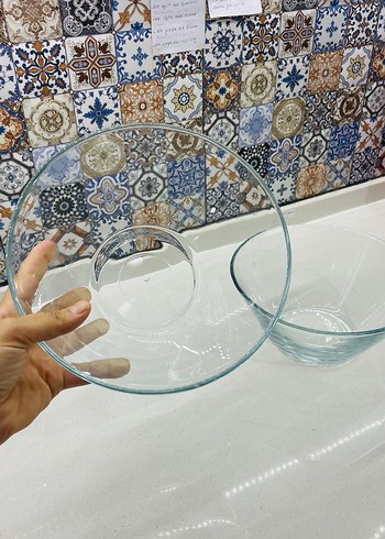 Şeffaf Cam Salata Kasesi 2'li Set - Görsel 3