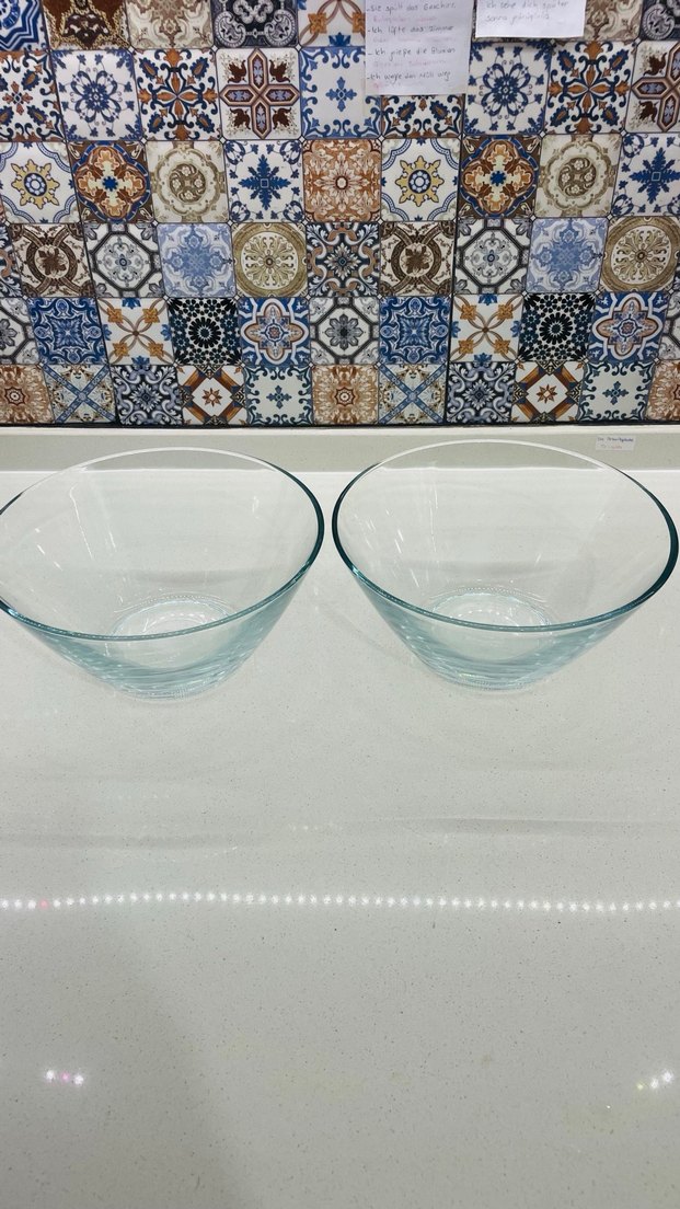 Şeffaf Cam Salata Kasesi 2'li Set - Görsel 2