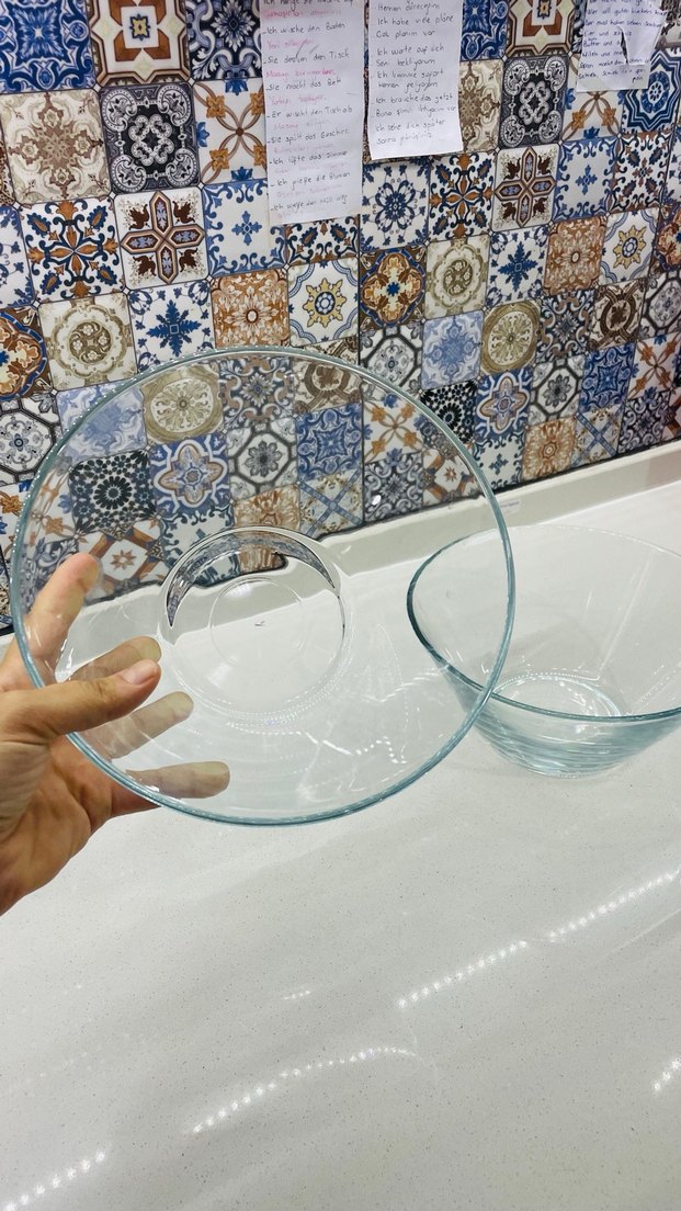 Şeffaf Cam Salata Kasesi 2'li Set - Görsel 3