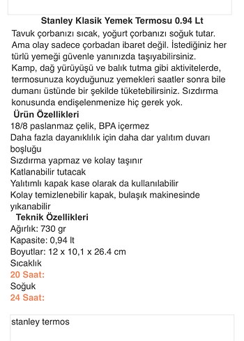 Stanley 0,94 lt termos sıfır - Görsel 7