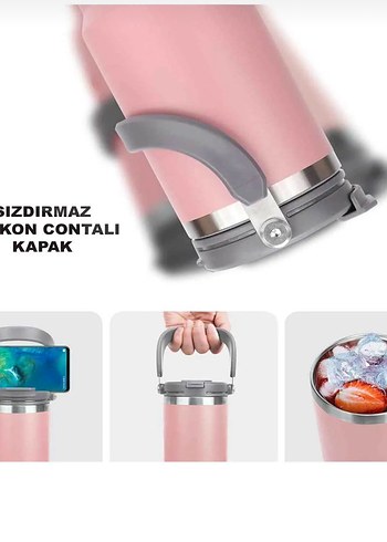 Beden pembe Renk Pastel Pembe Termos 887 ml sıfır