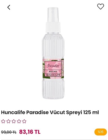 Beden Huncalife kadın vücut spreyi