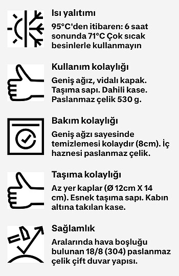  Beden Sıfır yemek termosu 0,8 litre