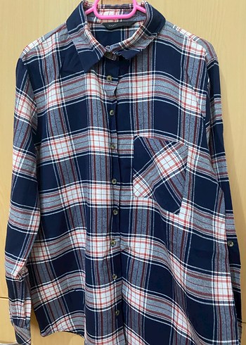 Uzun Kollu Düğmeli Ekose Kadın Gömlek - Görsel 2