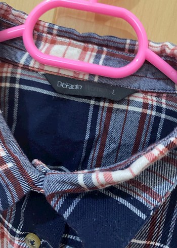 Uzun Kollu Düğmeli Ekose Kadın Gömlek - Görsel 3