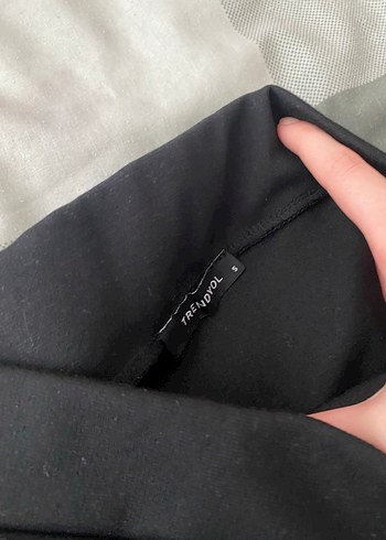 Drapeli Siyah Midi Mini Etek - Görsel 4