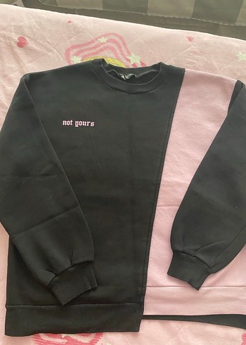 Pembe Siyah Kadın Sweatshirt Uzun Kollu - Görsel 2