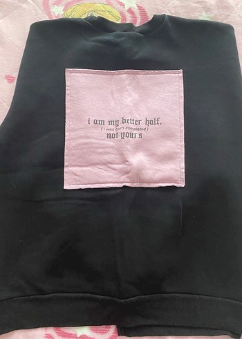Pembe Siyah Kadın Sweatshirt Uzun Kollu - Görsel 4