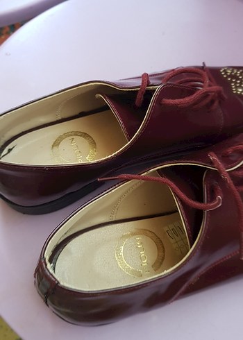 40 Beden bordo Renk Bordo Parlak Deri Kadın Klasik Ayakkabı