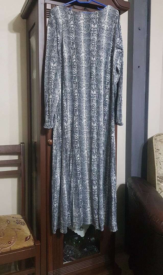 Gri Yılan Desenli Hamile Tuniği - Görsel 4