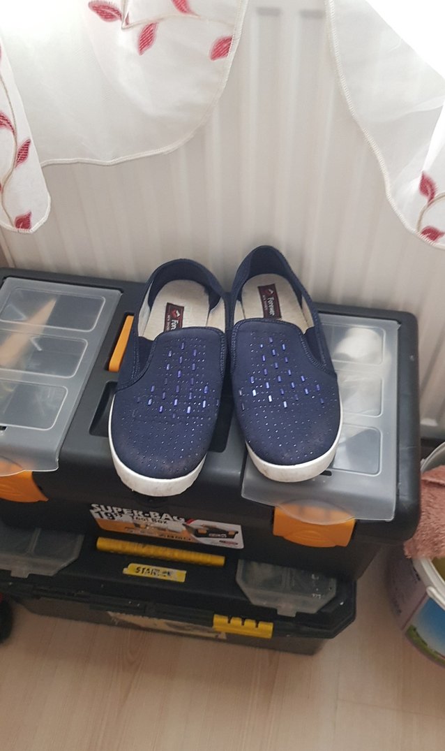 Mavi Parlak Erkek Günlük Ayakkabı Velcro - Görsel 3