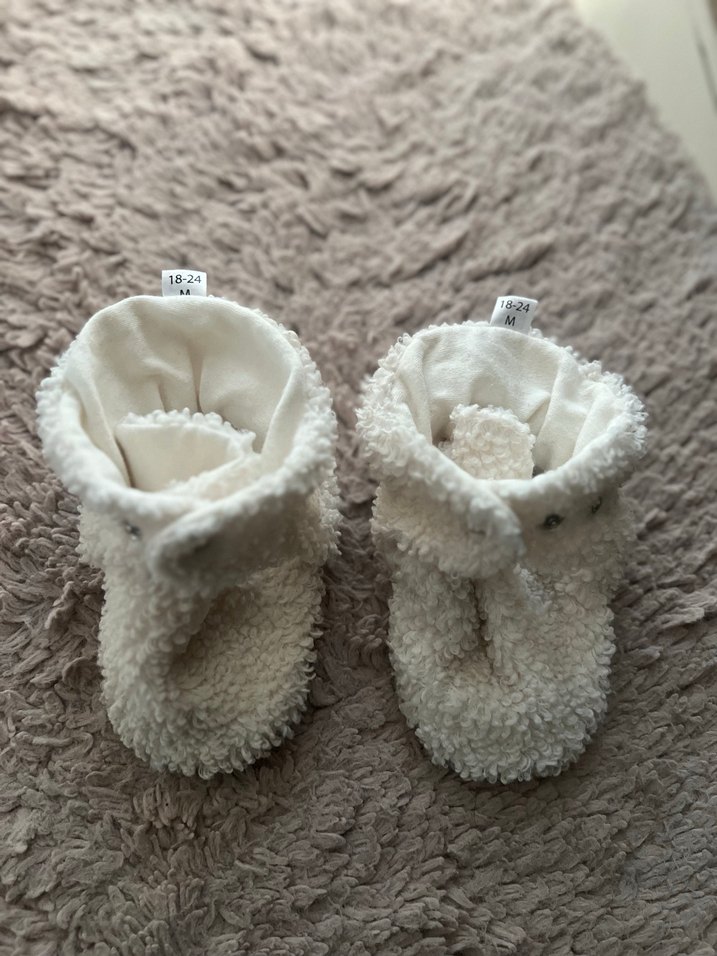 Çocuk Gri Beyaz Nakışlı Sıcak Terlik - Görsel 2