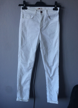 Diğer Beyaz skinny likrali pantolon