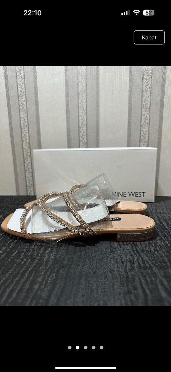 Nine West Bej Parlak Taşlı Kadın Terlik - Görsel 2