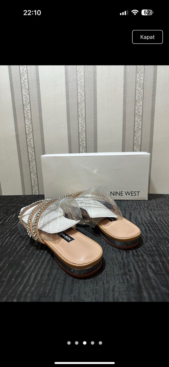 Nine West Bej Parlak Taşlı Kadın Terlik - Görsel 3