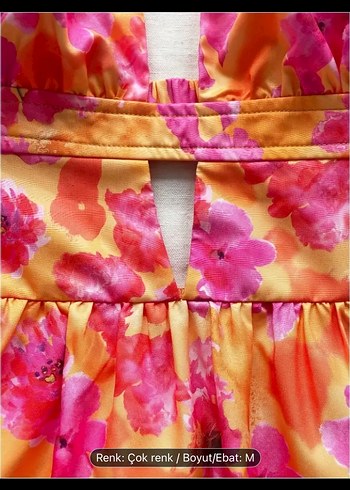 Pembe Renkli V Yakalı Fırfırlı Mini Elbise - Görsel 4