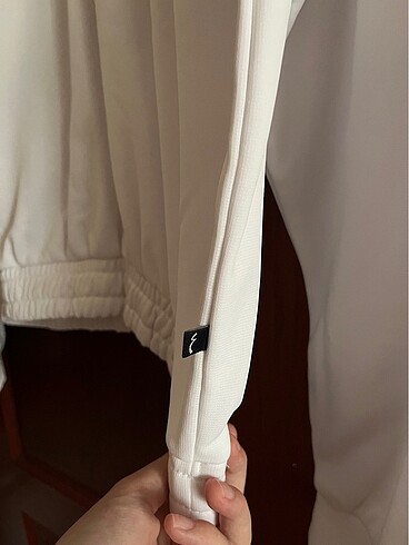 LTB LTB kadın basic beyaz fermuarlı sweatshirt