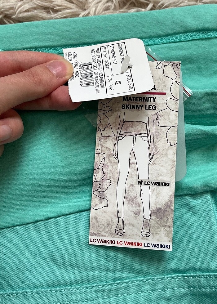 Kadın hamile su yeşili skinny pantolon - Görsel 3