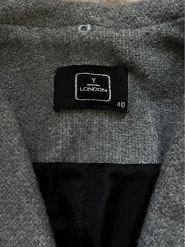 Kadın şık gri kalın kaban - Görsel 3