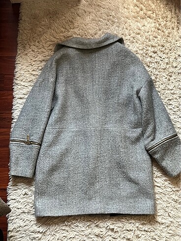 Kadın şık gri kalın kaban - Görsel 2