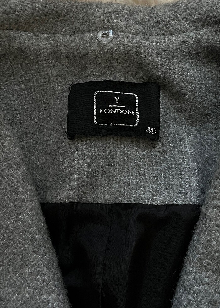 Kadın şık gri kalın kaban - Görsel 3