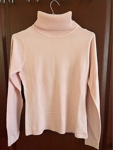Rodi Kadın basic toz pembe boğazlı triko kazak