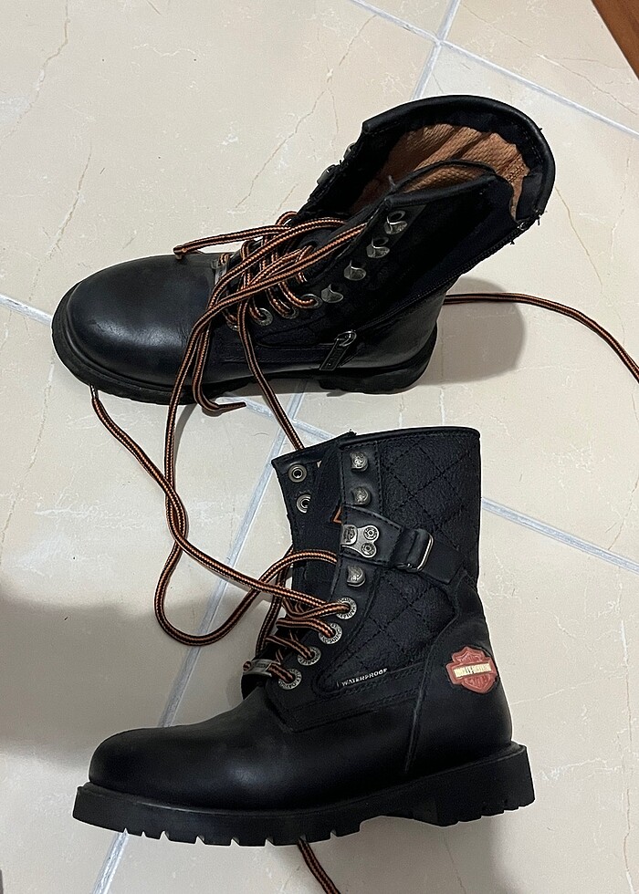 Harley Davidson çocuk siyah bot - Görsel 2