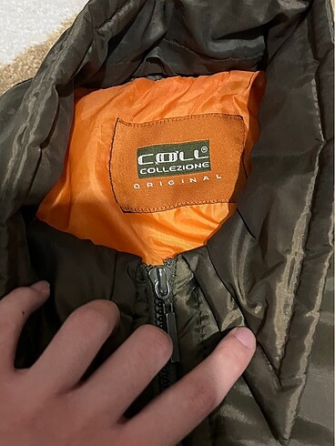 Kadın haki şişme mont - Görsel 2