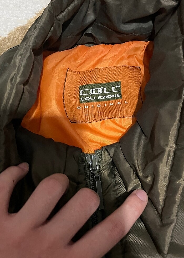 Kadın haki şişme mont - Görsel 2