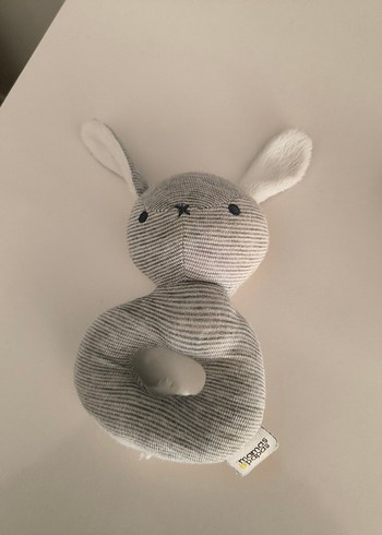 Gri Çizgili Peluş Oyuncak Tavşan