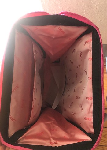  Beden pembe Renk Pembe ve Gri Bebek Çantası - Kanz