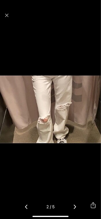 Bershka BERSHKA BEYAZ KOT PANTOLON