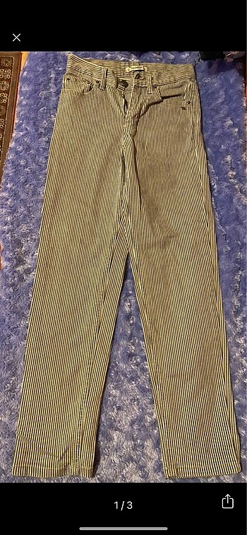 Pull and Bear Pull & Bear Gri Cizgili Jean