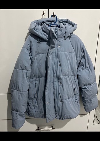 Düğmeli Gri Kadın Kışlık Mont - Görsel 2