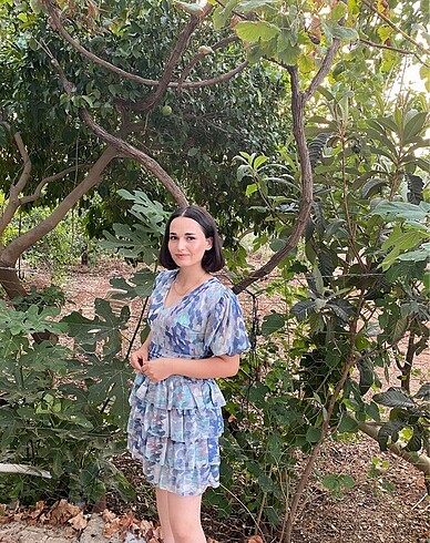 Zara mavi kat kat elbise
