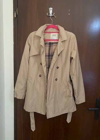 Bej Midi Kadın Trençkot Düğmeli Regular Fit