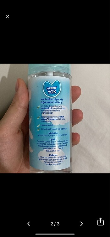 Uni Baby Bebe Kolonyası - Görsel 2