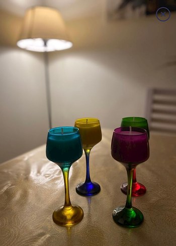 Şarap Kadehi Menekşe Kokulu Mum