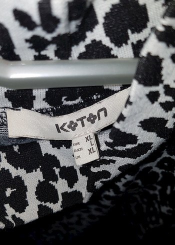 Koton Gri Leopar Desenli Uzun Kollu Bluz