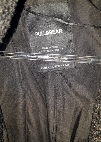 Pull and Bear Siyah Kürklü Midi Kadın Kaban
