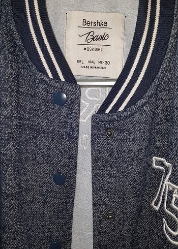 Bershka Erkek Çocuk Gri Mavi Denim Ceket